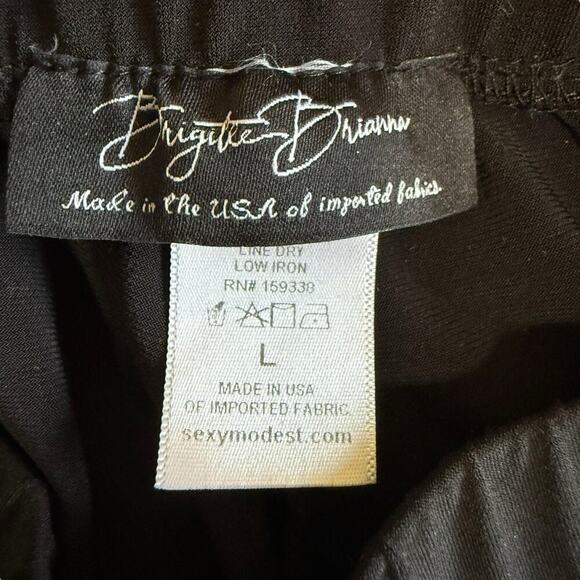 Brigitte Brianna Pants Women's Black Wide Leg Large Sexy Modest Pockets Stretch - Picture 4 of 10